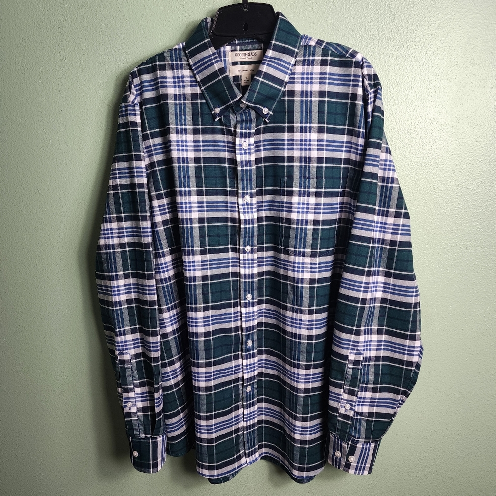 Men's Goodthreads Slim-Fit Long-Sleeve Comfort Stretch Oxford Shirt Size XL
